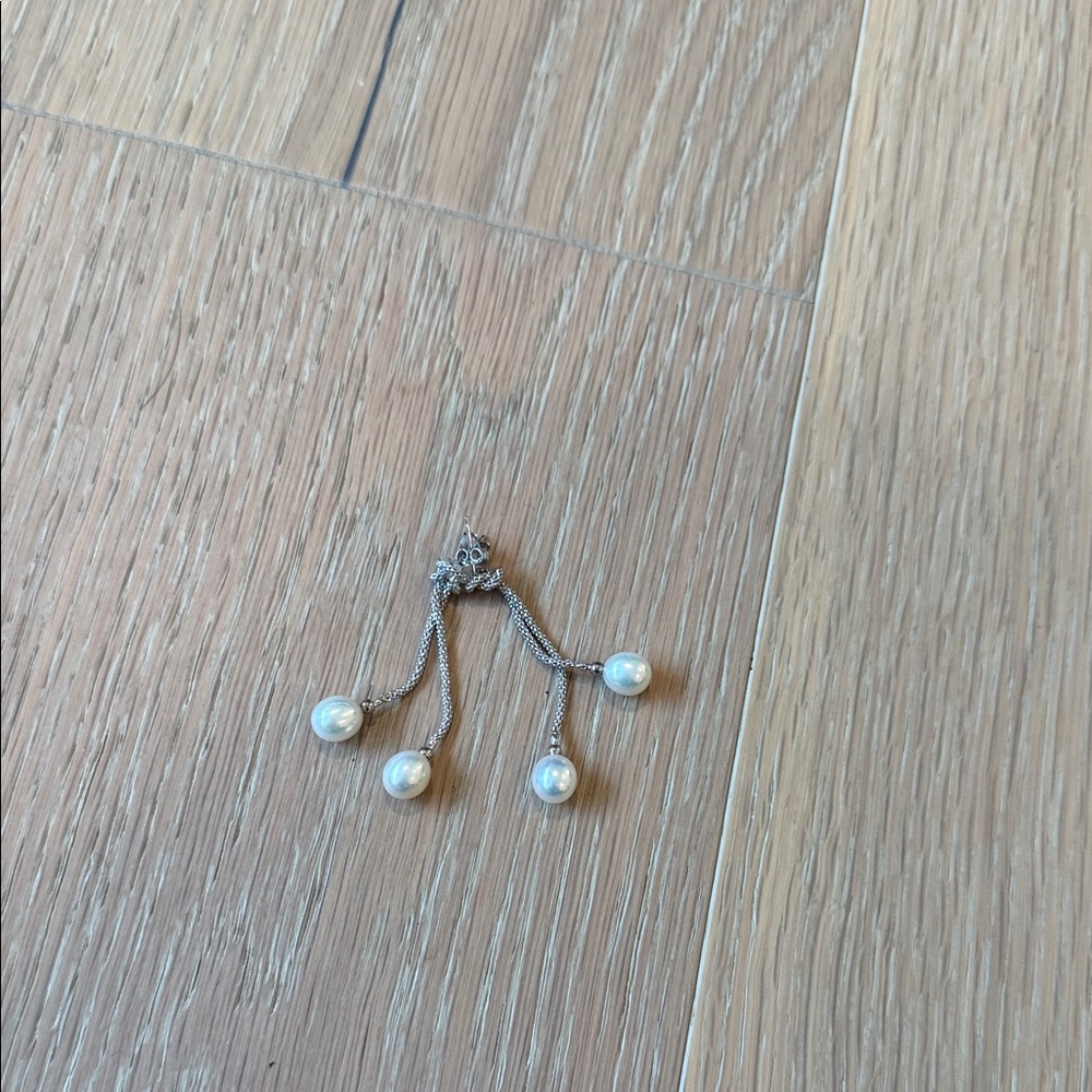 Elegant Silver Pearl Drop Earrings